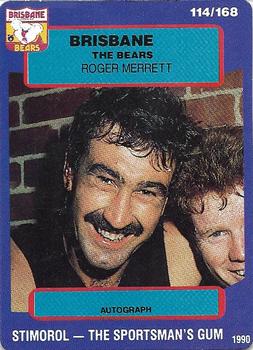 1990 AFL Scanlens Stimorol #114 Roger Merrett Front